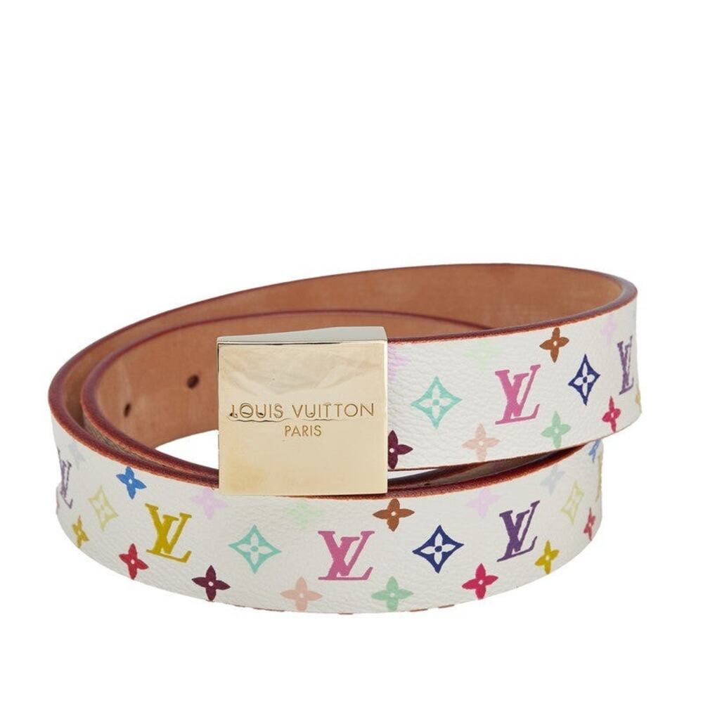 Louis Vuitton Monogram Multicolor Ceinture Carre Belt White
